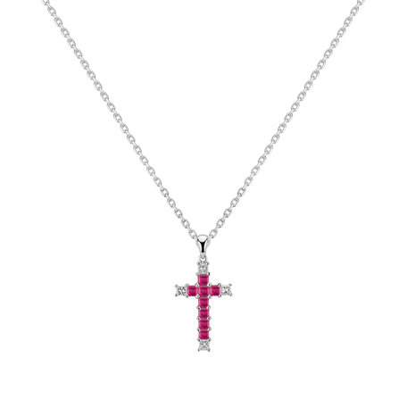 Diamond pendant with Ruby Faithful Cross