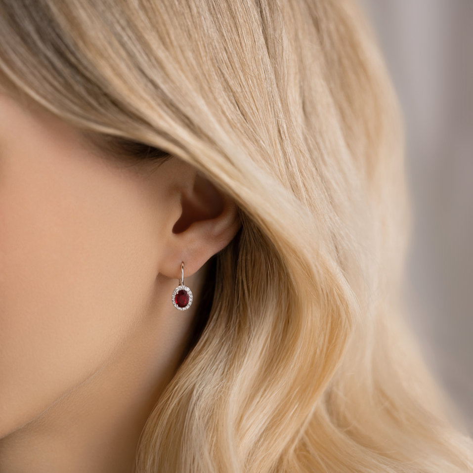 Diamond earrings with Ruby Imperial Allegory