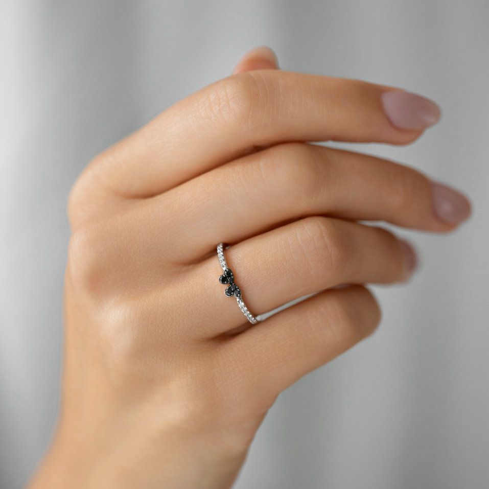 Diamond ring Double Hearts