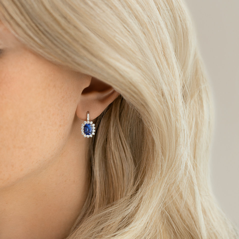 Diamond earrings with Tanzanite Seraph Spark