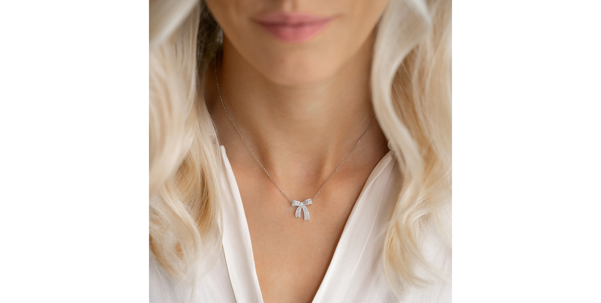 Diamond necklace Cute Ribbon