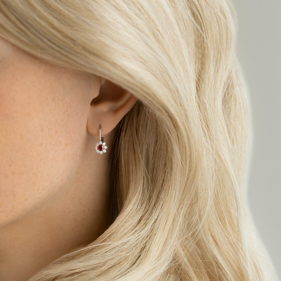 Diamond earrings with Ruby Celestial Romance