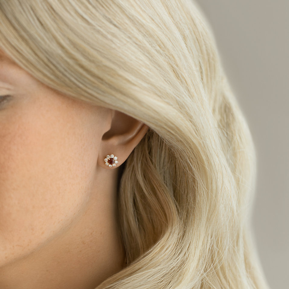 Diamond earrings with Emerald Celestial Romance