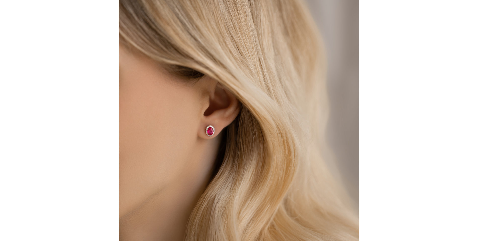 Diamond earrings with Ruby Witching Allegory