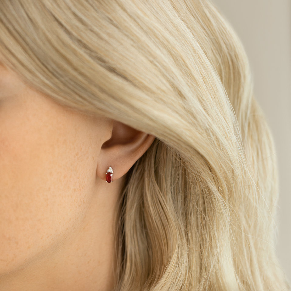 Diamond earrings with Ruby Mystery Secrets