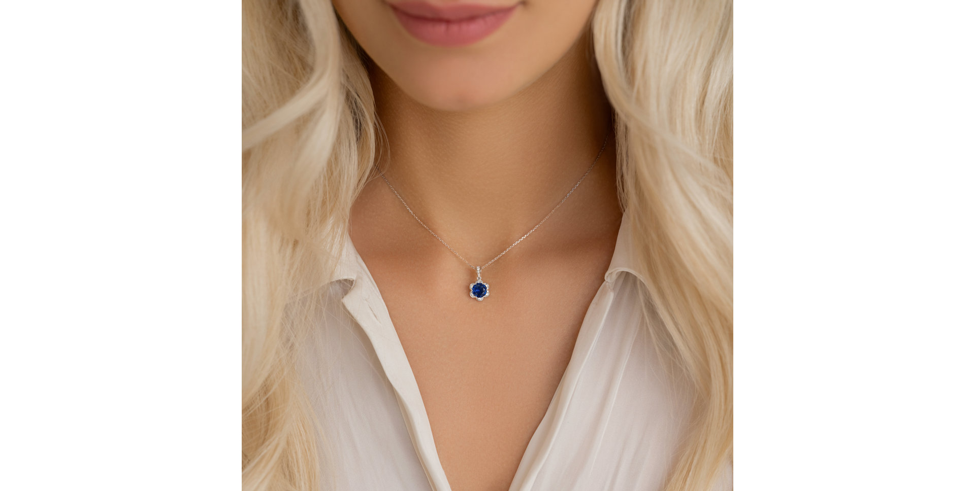 Diamond pendant with Sapphire Floral Dreams