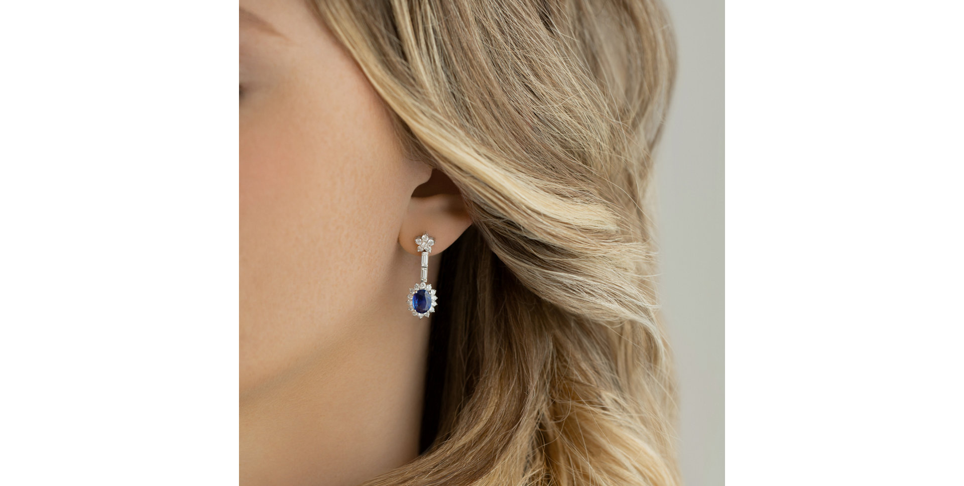 Diamond earrings with Sapphire Stellar Diana