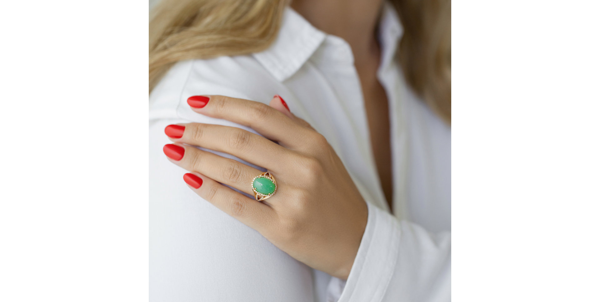 Diamond ring with Chalcedony Posh Witchery