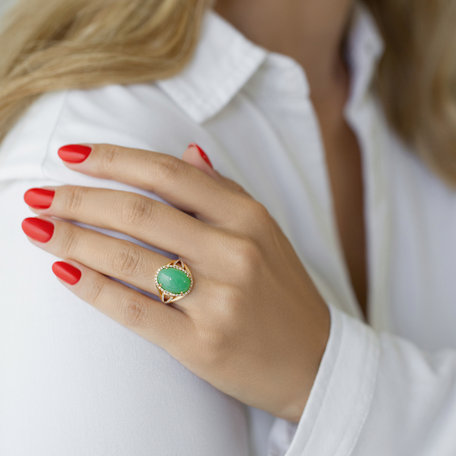 Diamond ring with Chalcedony Posh Witchery