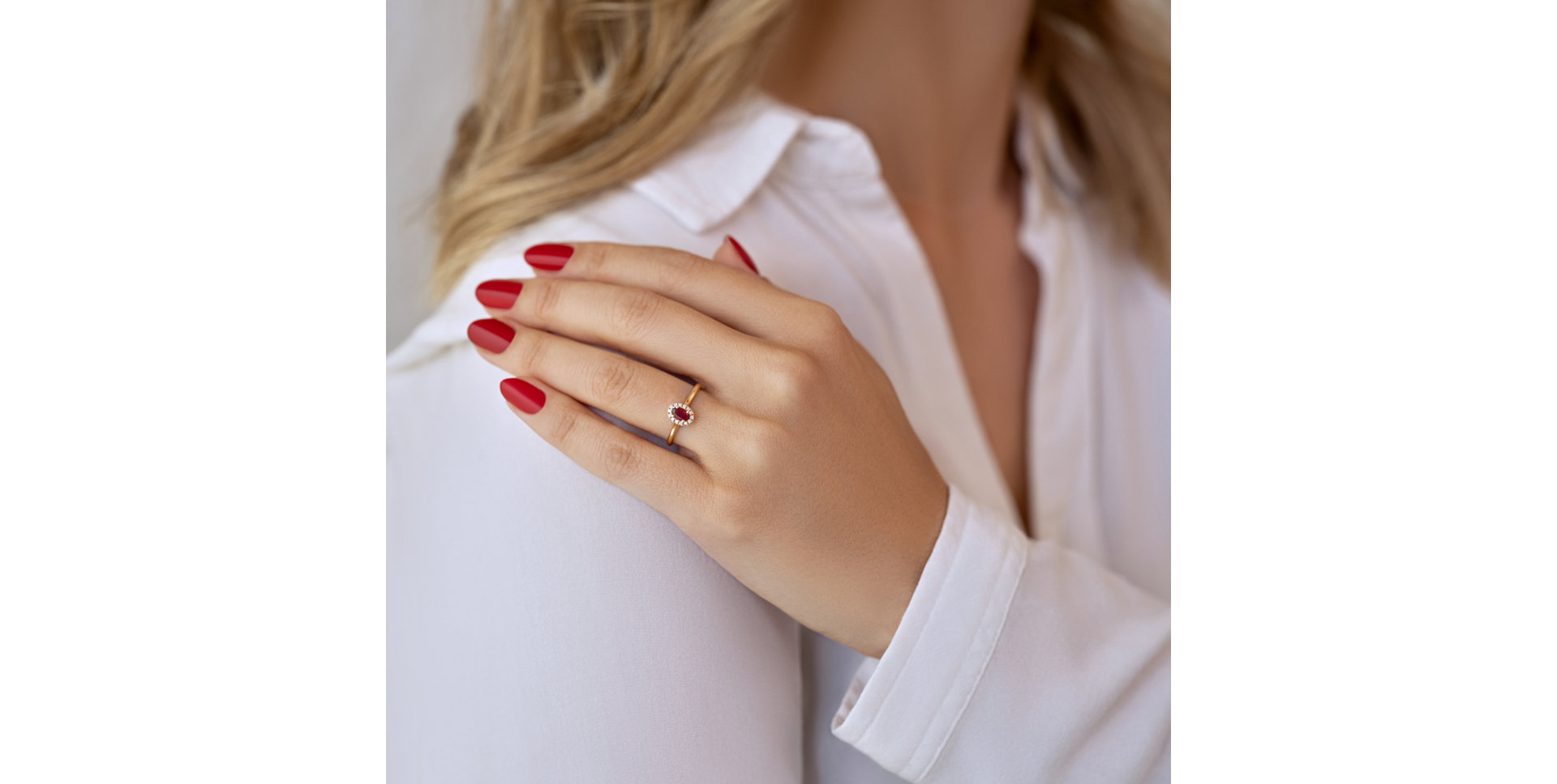 Diamond ring with Ruby Princess Innocence