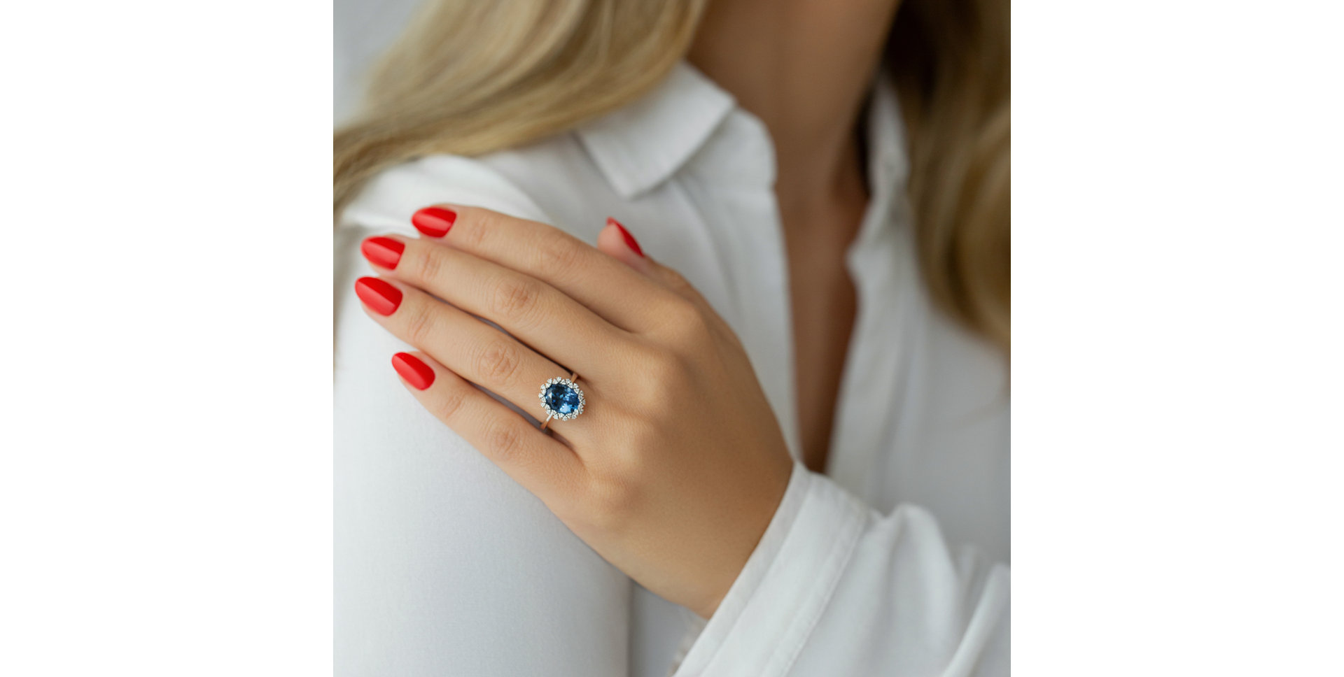 Diamond ring with Tanzanite Tanzania Grace