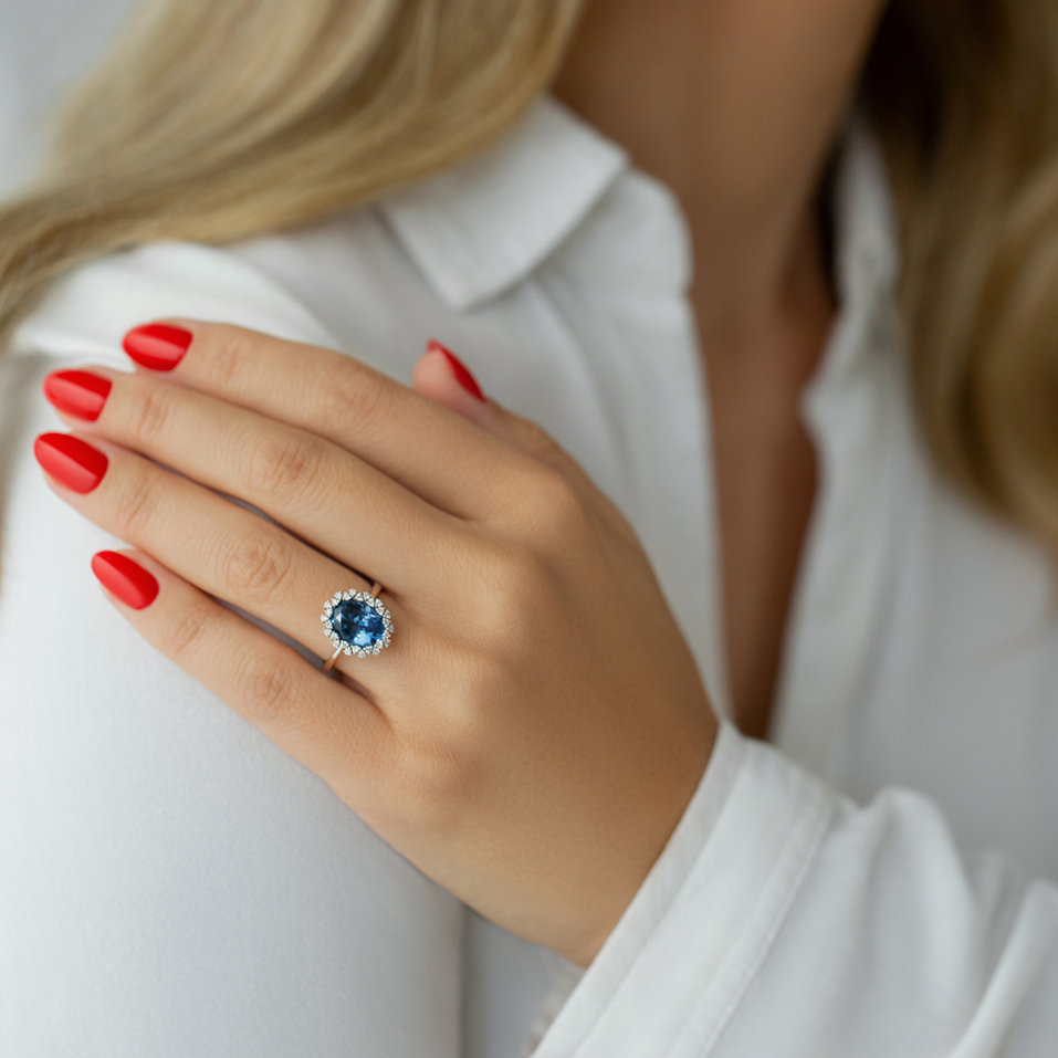 Diamond ring with Tanzanite Tanzania Grace