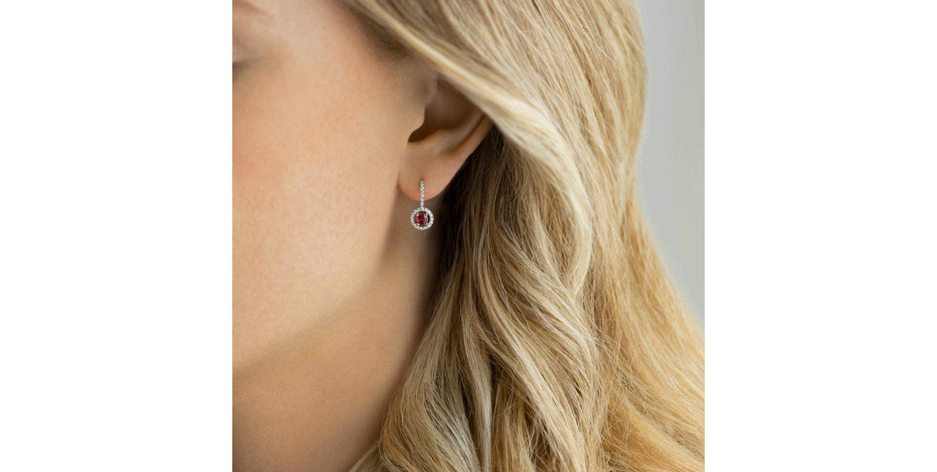 Diamond earrings with Ruby Infinite Splendour