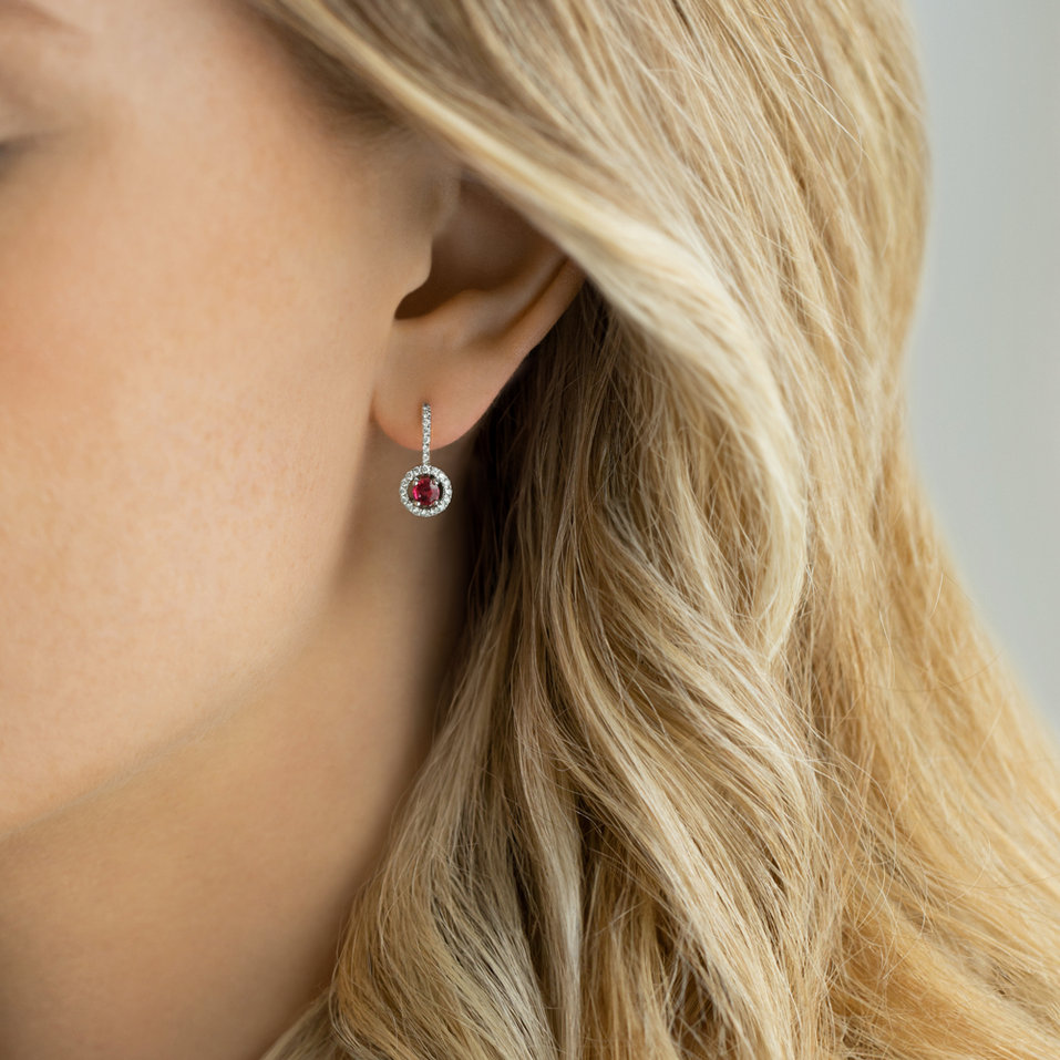 Diamond earrings with Ruby Infinite Splendour