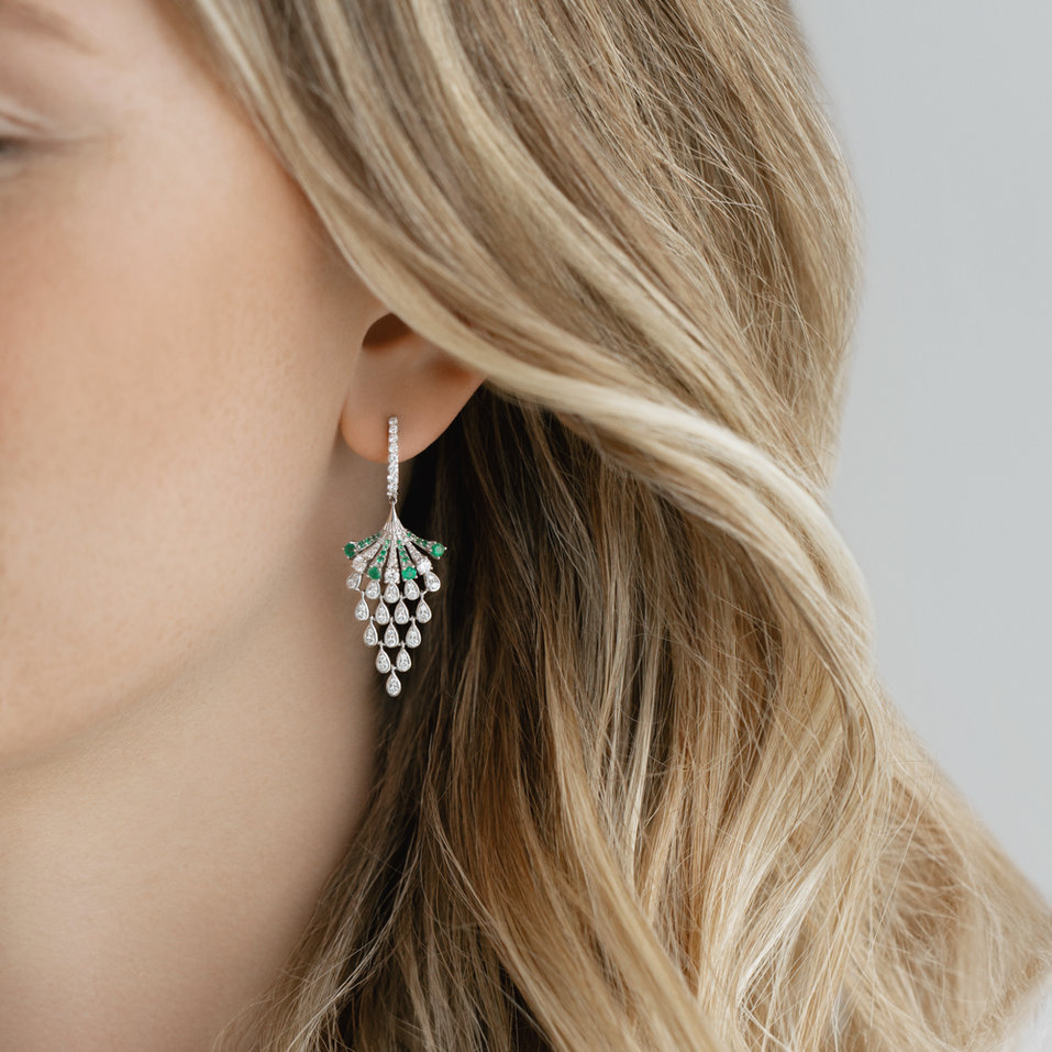 Earrings with black and white diamonds Royal Mesh