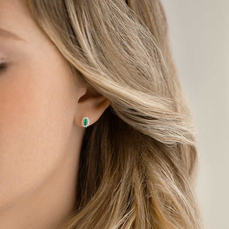 Diamond earrings with Sapphire Princess Sparkle