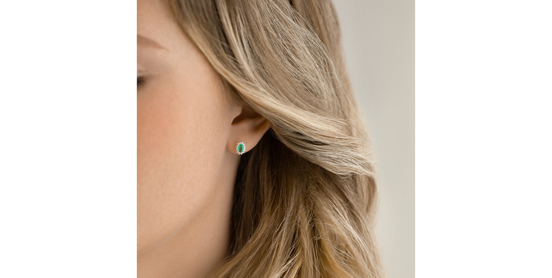 Diamond earrings with Emerald Princess Sparkle