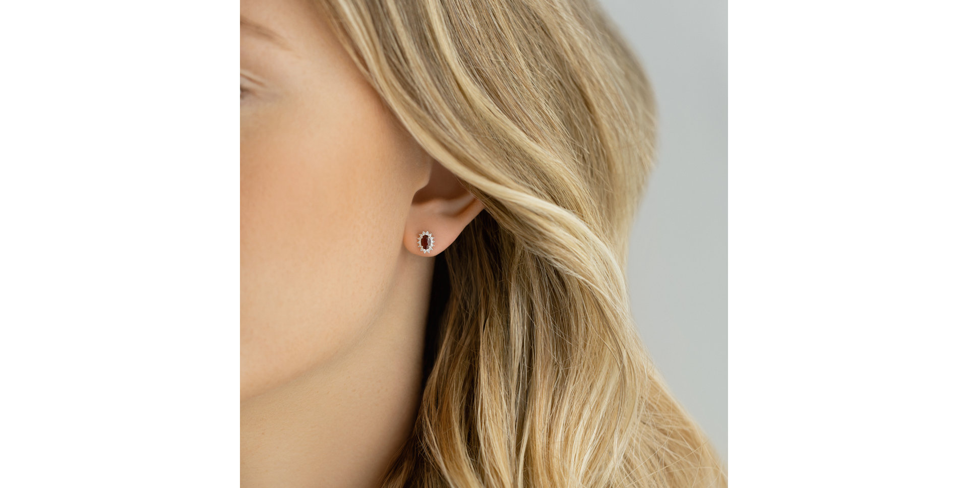 Diamond earrings with Ruby Princess