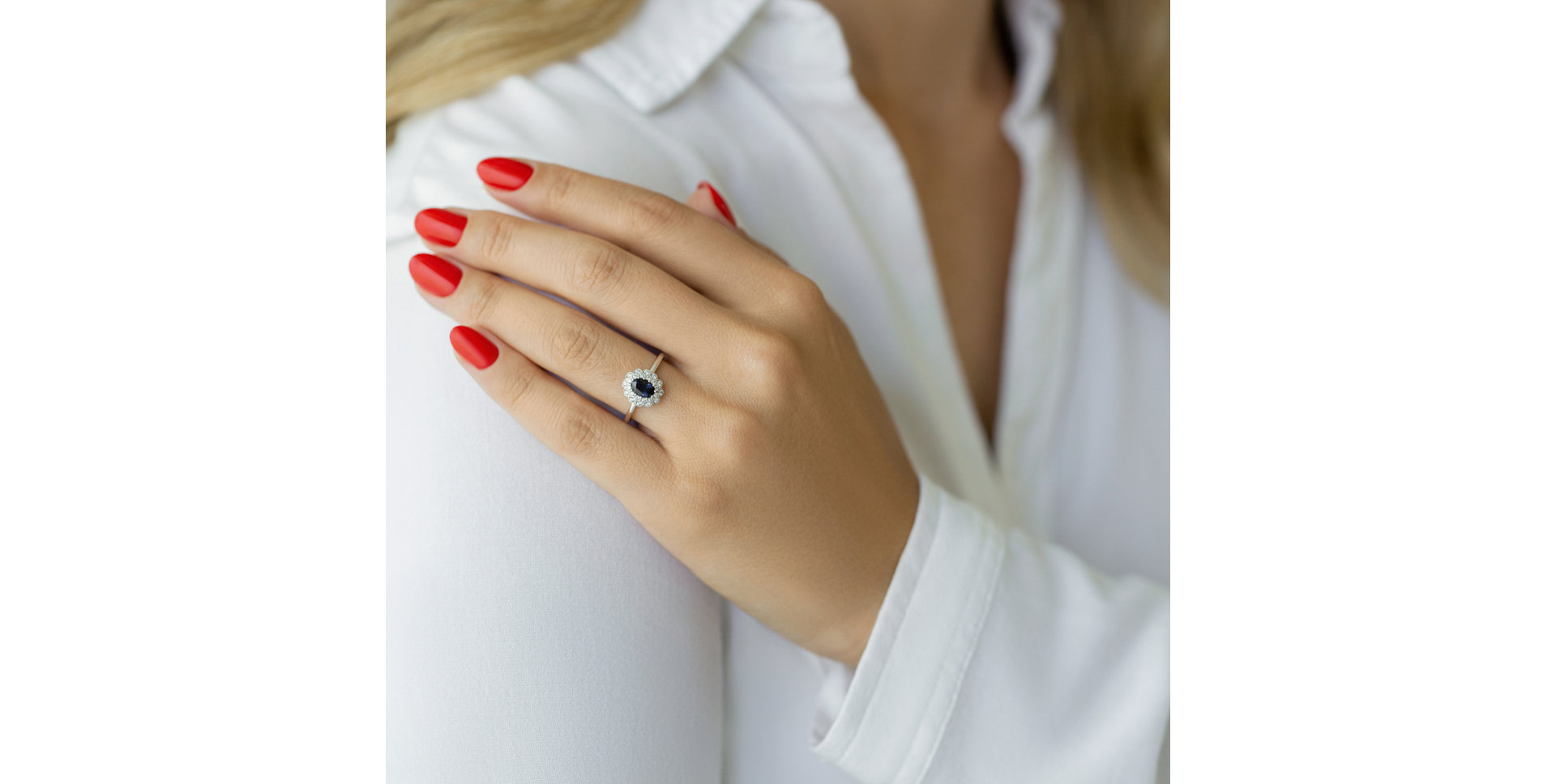 Diamond ring with Sapphire Fairy Goddess