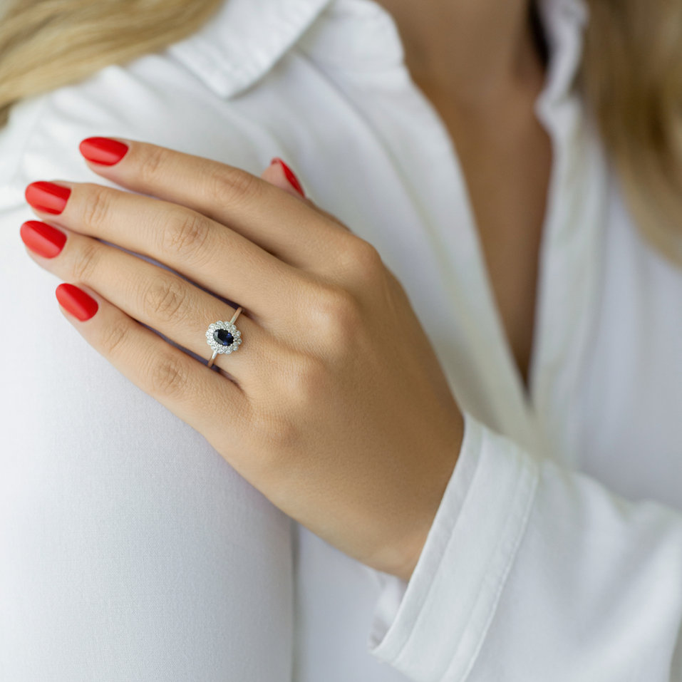 Diamond ring with Sapphire Fairy Goddess