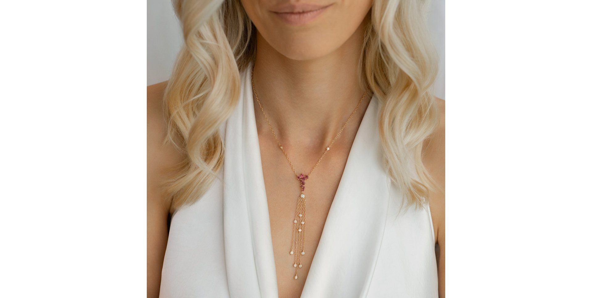 Diamond necklace with Tourmalíne Sultan Heart