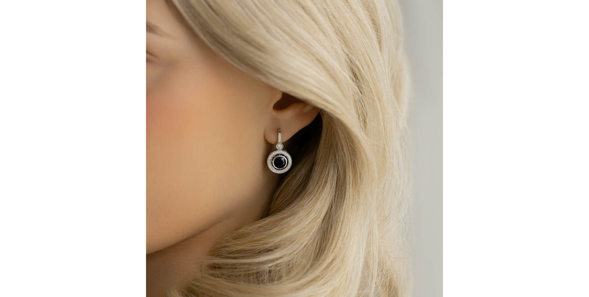 Diamond earrings with Sapphire Monarch Love