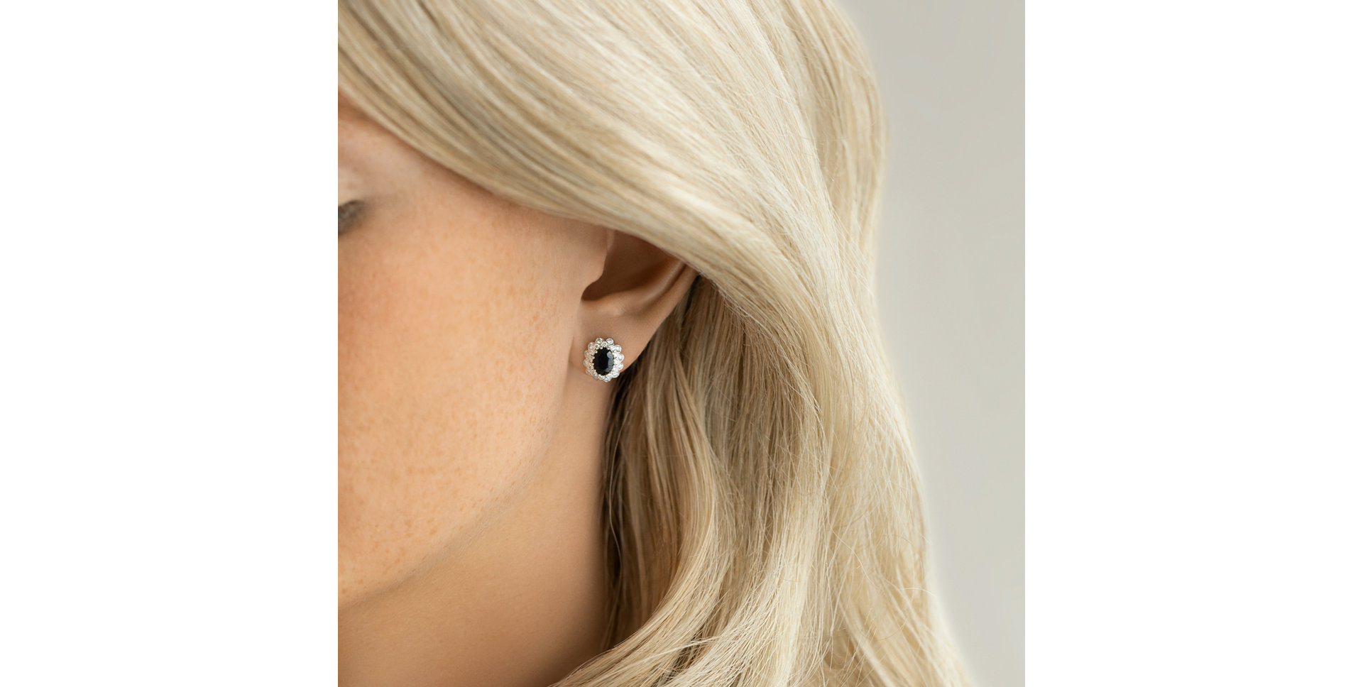 Diamond earrings with Sapphire Fairy Goddess