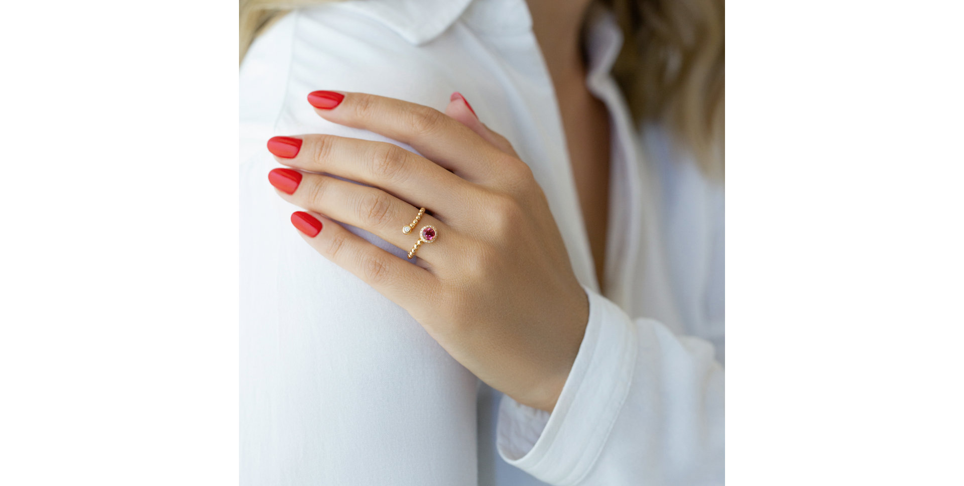 Diamond ring with Tourmaline Incroyable