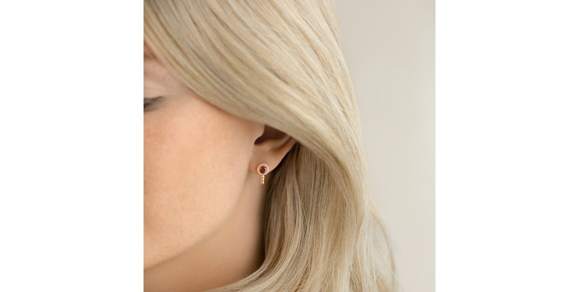 Diamond earrings with Tourmaline De L'oubli