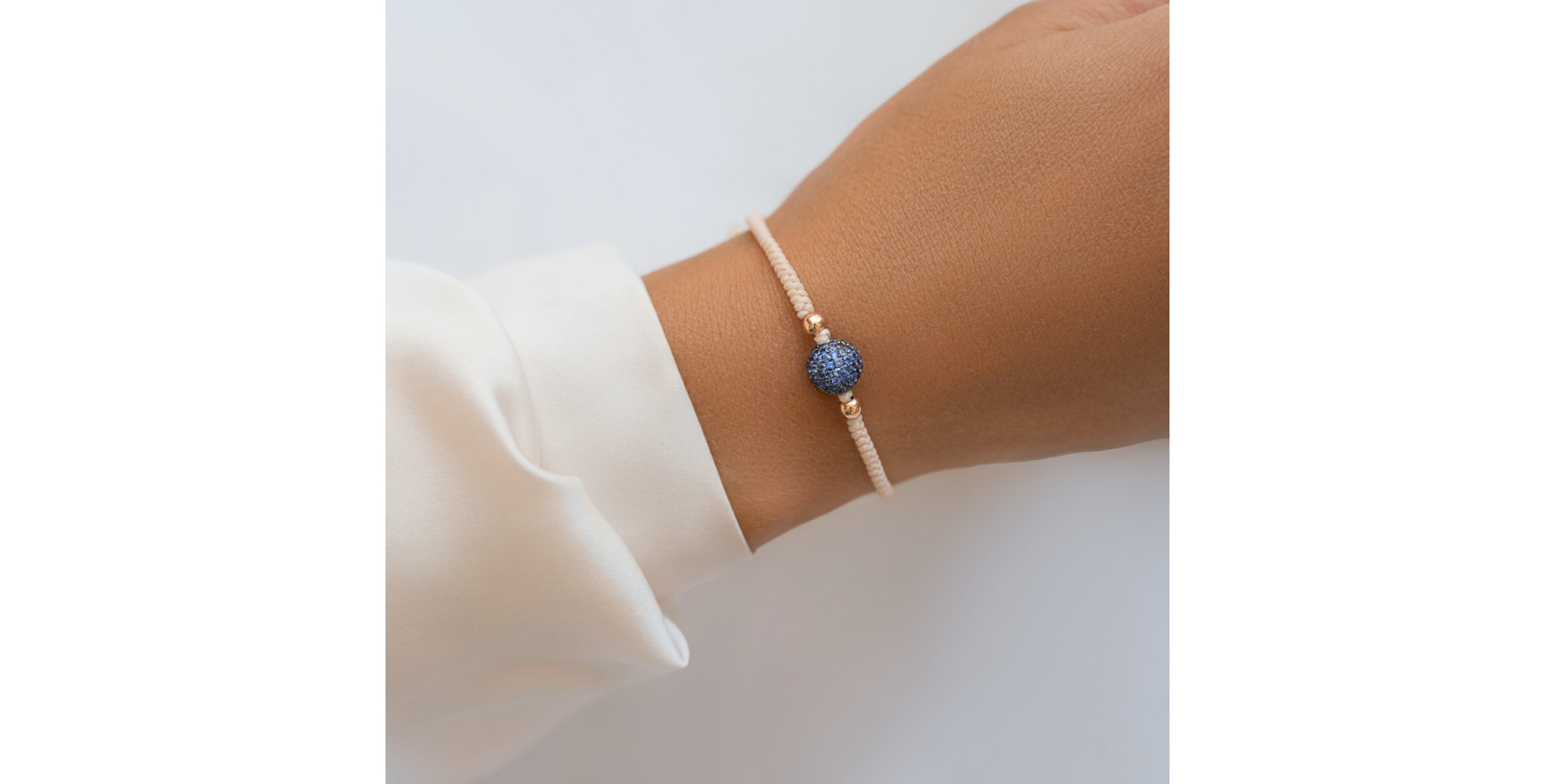 Diamond bracelet with Ruby Shamballa