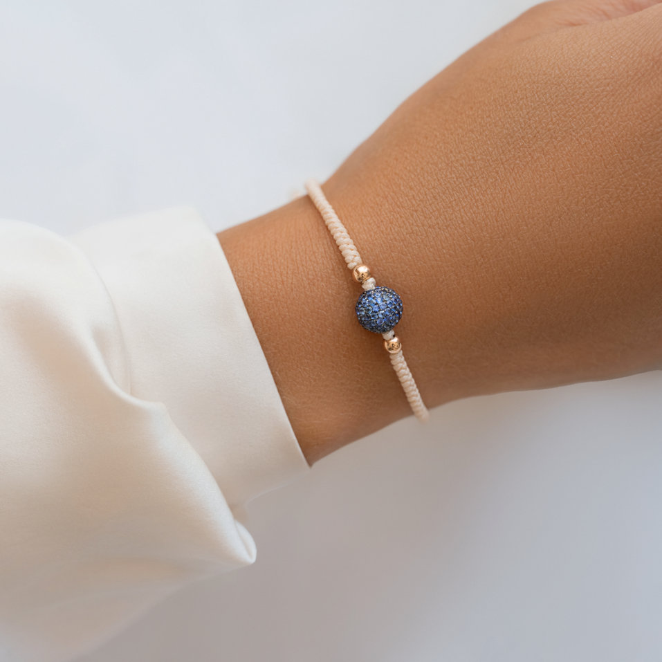 Diamond bracelet with Ruby Shamballa