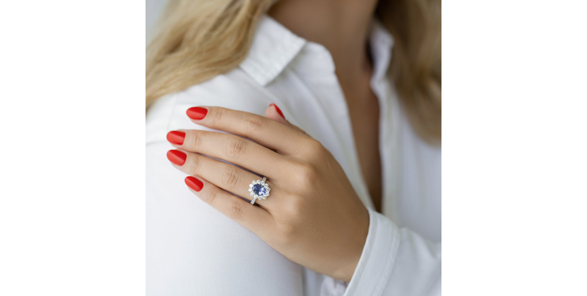 Diamond ring with Tanzanite Tanzania Majesty