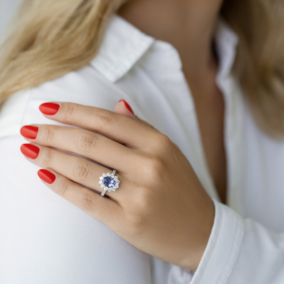 Diamond ring with Tanzanite Tanzania Majesty