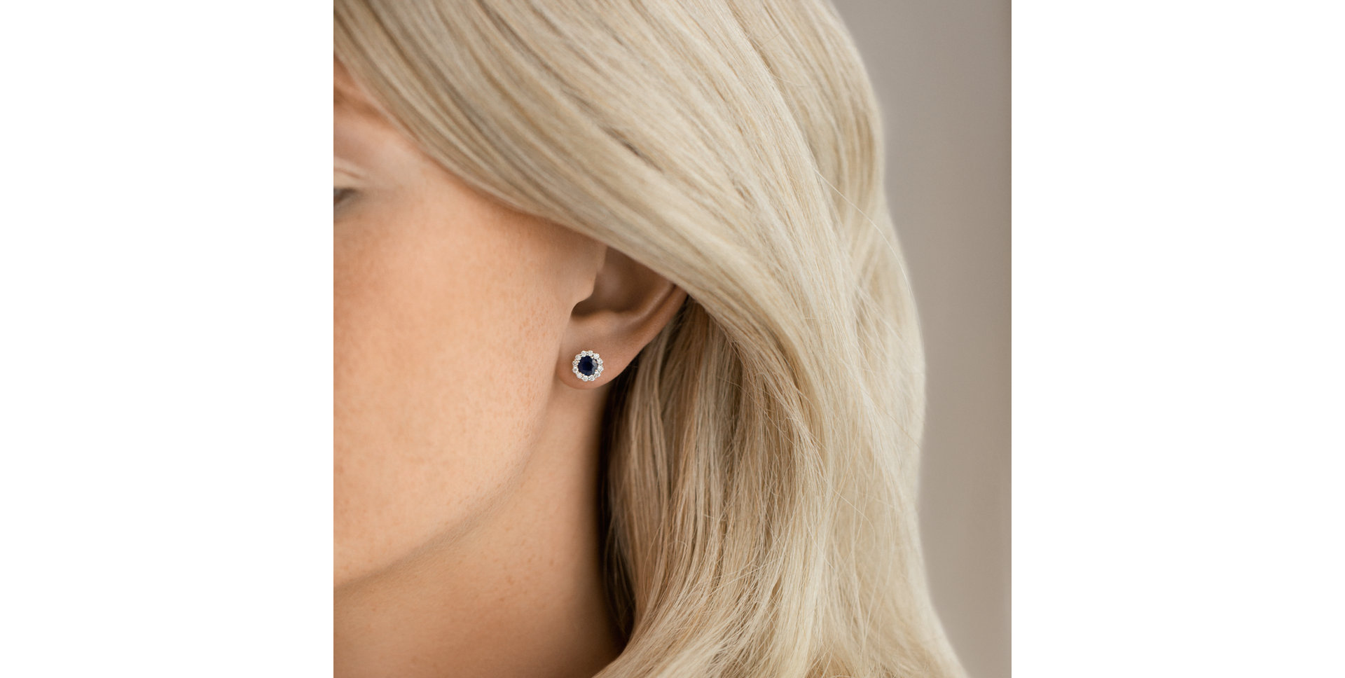 Diamond earrings with Sapphire Bloom Spark