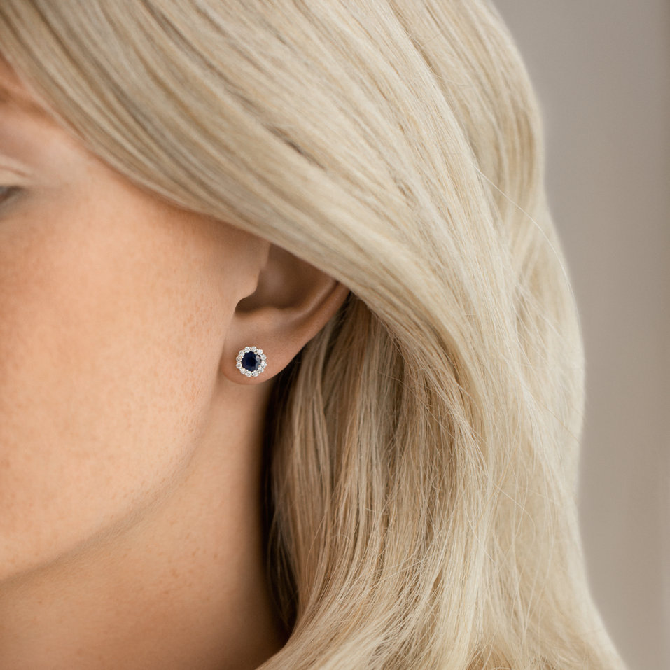 Diamond earrings with Sapphire Bloom Spark