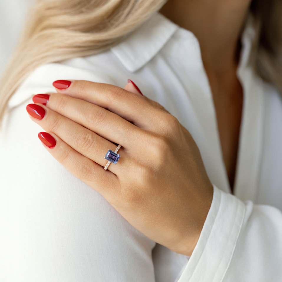 Diamond ring with Tanzanite Proud Promise