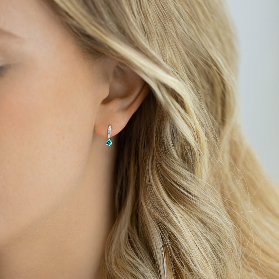 Earrings with blue diamonds and white diamonds Essential Glow