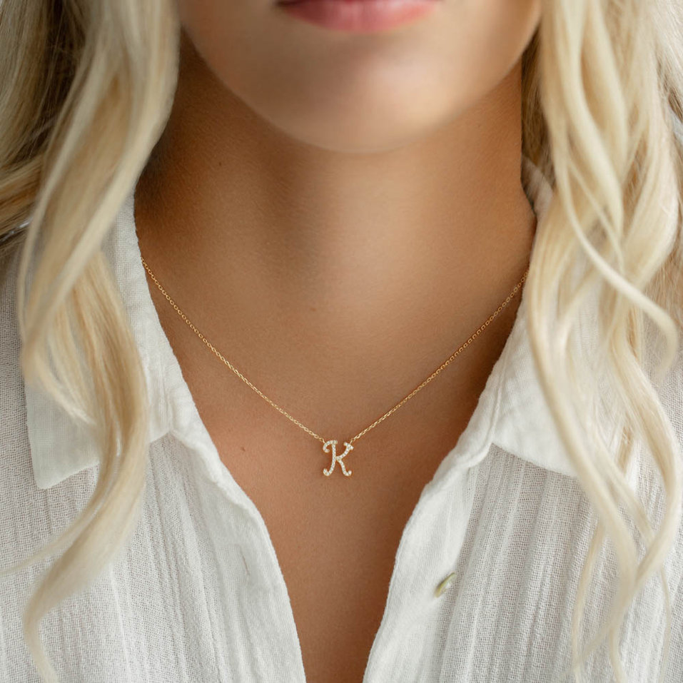 Diamond necklace Curly Glitter P