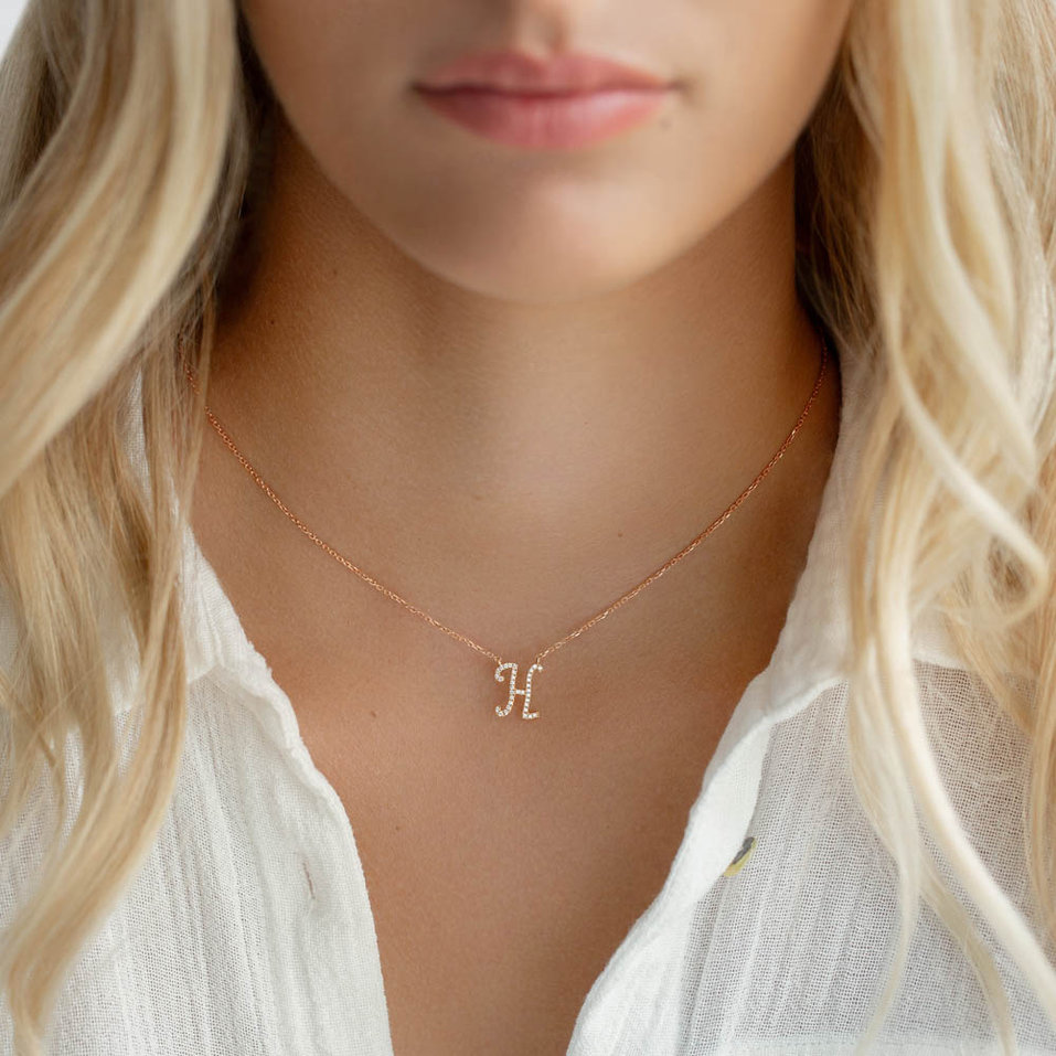 Diamond necklace Curly Glitter H