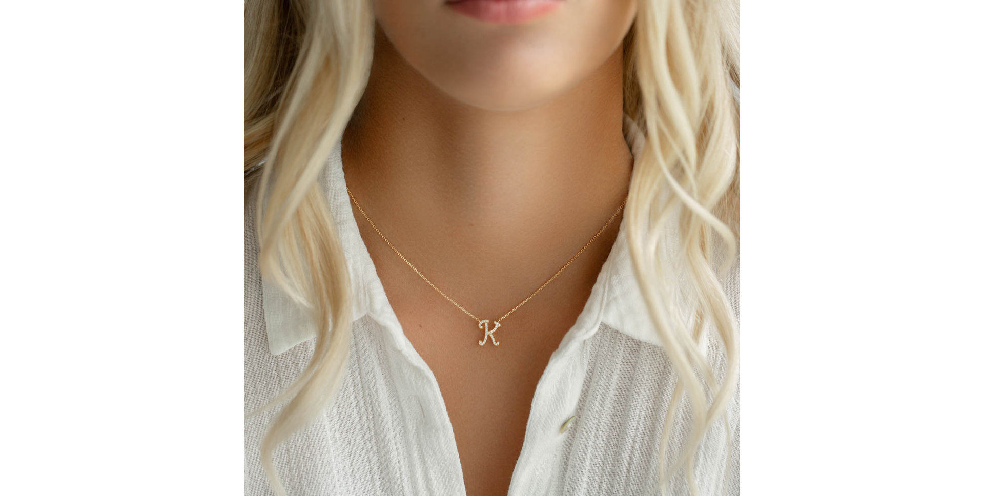 Diamond necklace Curly Glitter V