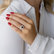 Ring with black and white diamonds Fool Moon3