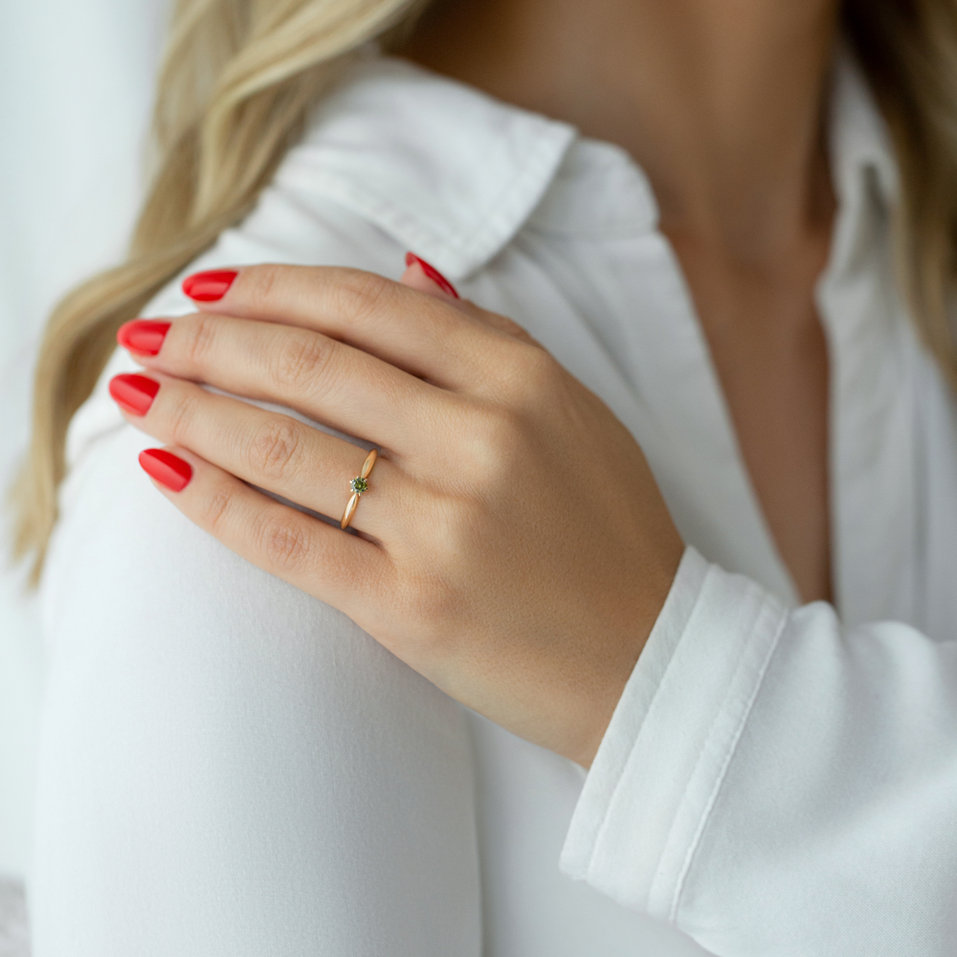 Ring with green diamonds Eternal Joy