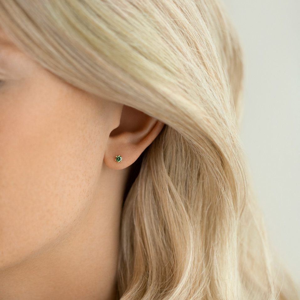 Earrings with green diamonds Vesper Romance