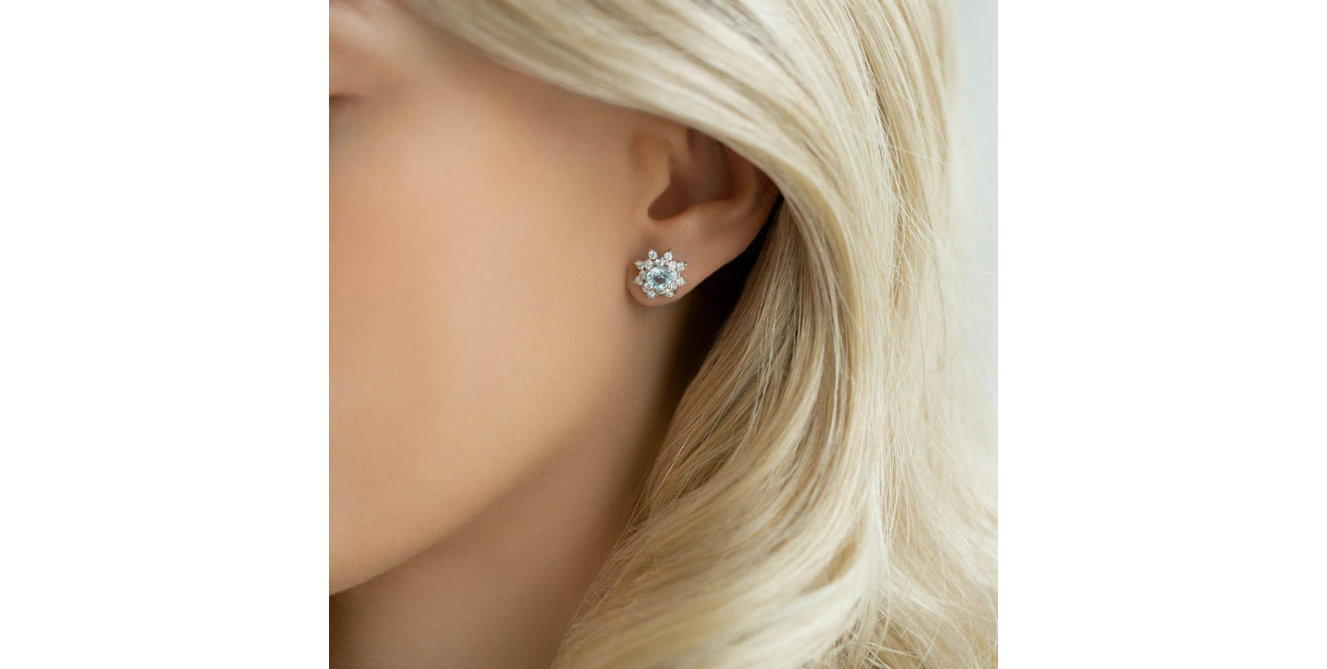 Diamond earrings with Topaz Frozen Sky