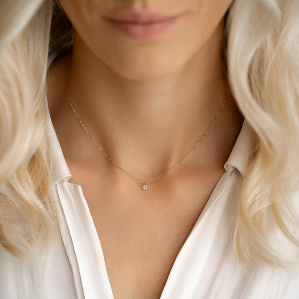 Diamond necklace Shiny Flower