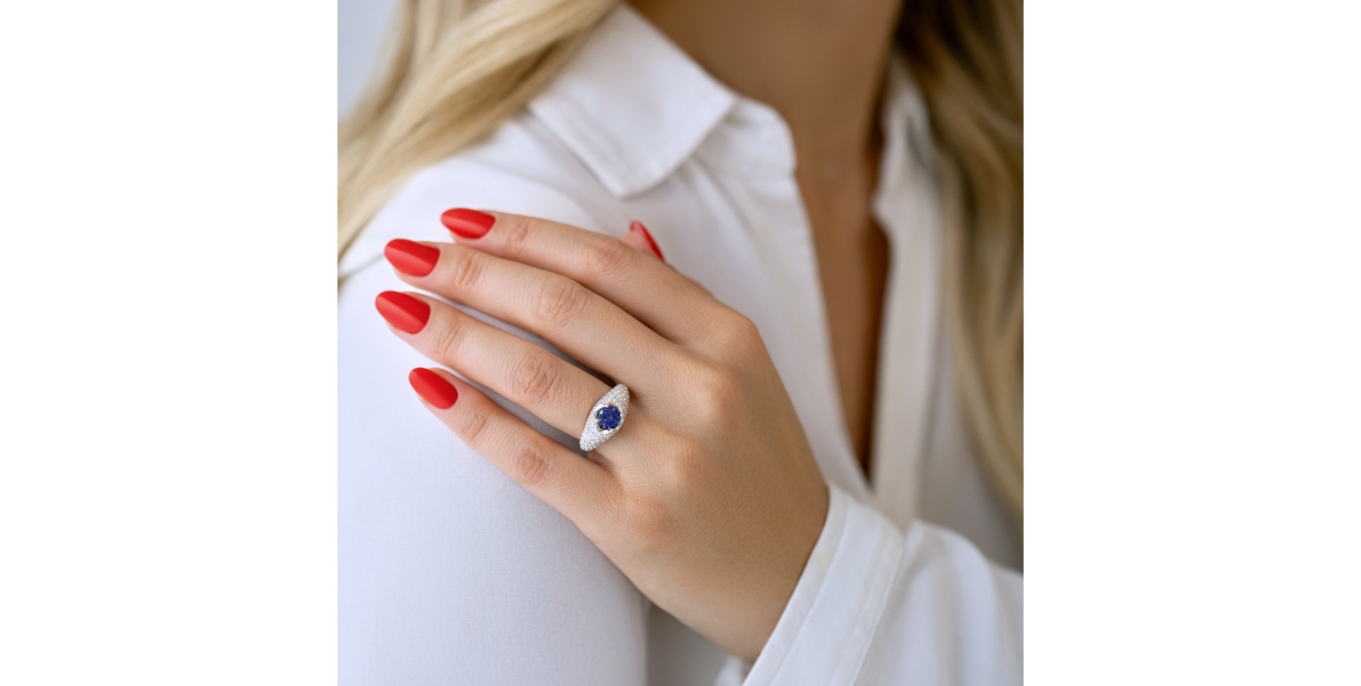 Diamond ring with Tanzanite Fortune Brilliance