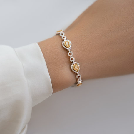 Bracelet with yellow and white diamonds Frozen Sun