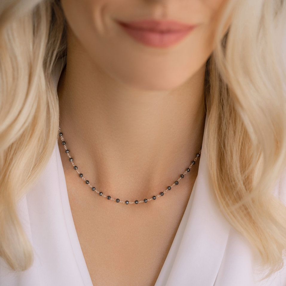 Necklace with black diamonds Dark Melody