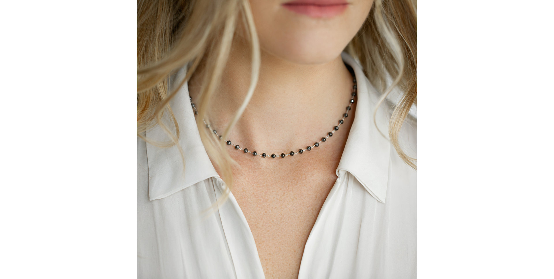 Necklace with black diamonds Dark Melody