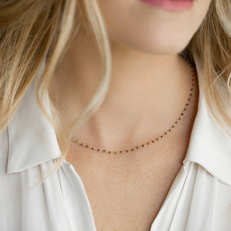 Necklace with black diamonds Dark Melody